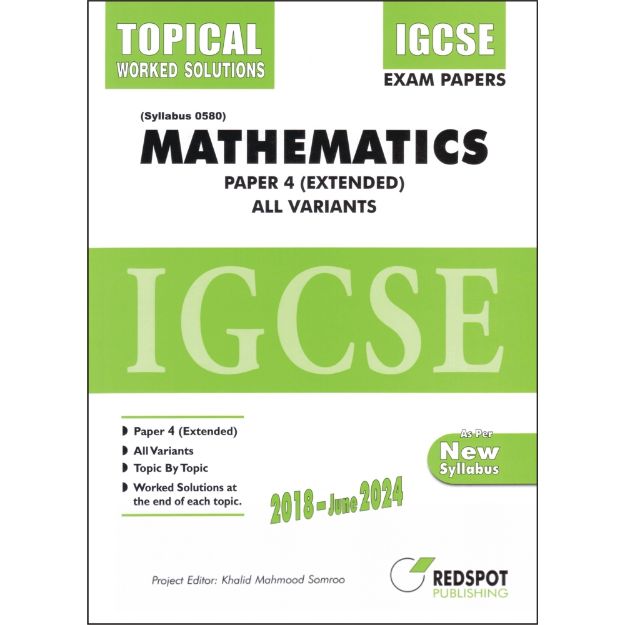 Picture of IGCSE Mathematics 0580, P4 Extended (Topical). All Variants